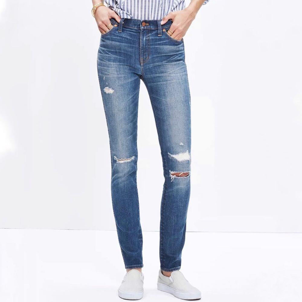 Madewell 9" High-Rise Skinny Jeans: Rip and Repair Edition Size 25